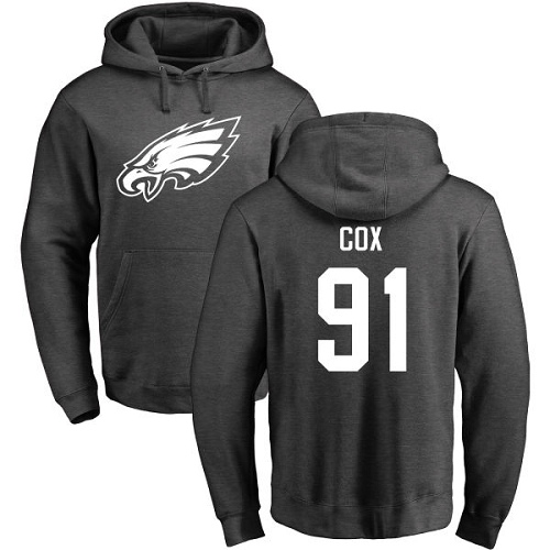 Men Philadelphia Eagles #91 Fletcher Cox Ash One Color NFL Pullover Hoodie Sweatshirts->nfl t-shirts->Sports Accessory